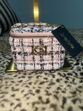 Bebe Kamala Mini Tweed Square Crossbody Bag NWT